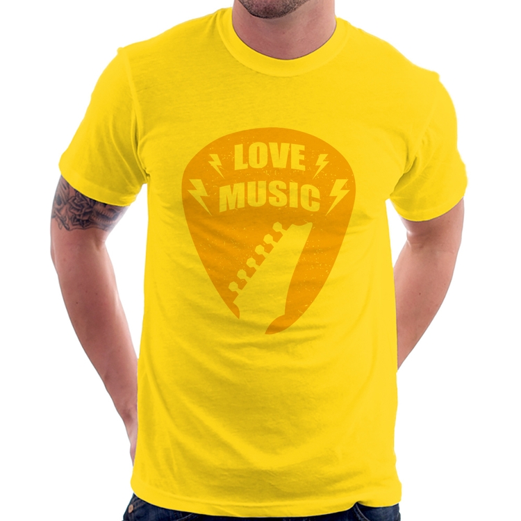Camiseta Love Music - Amarela