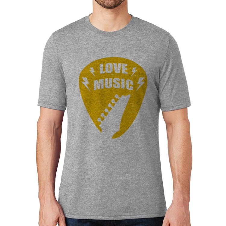 Camiseta Love Music - Cinza