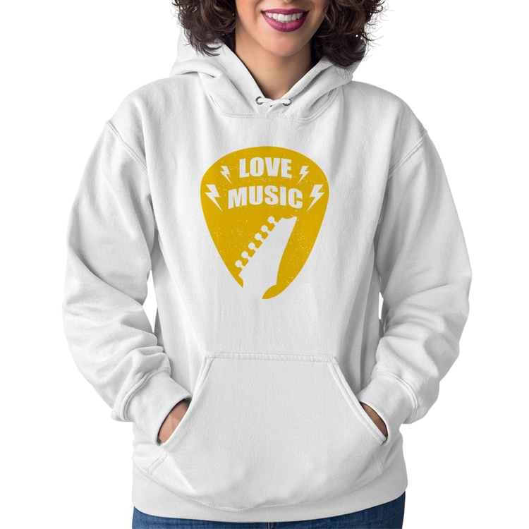 Moletom Feminino Love Music - Branco