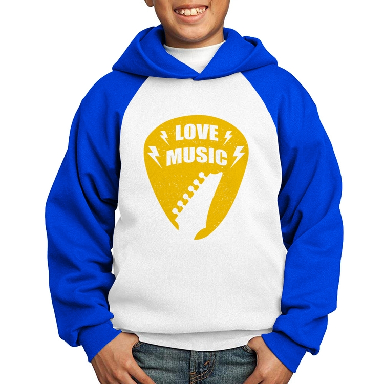 Moletom Infantil Love Music - Branco/Azul