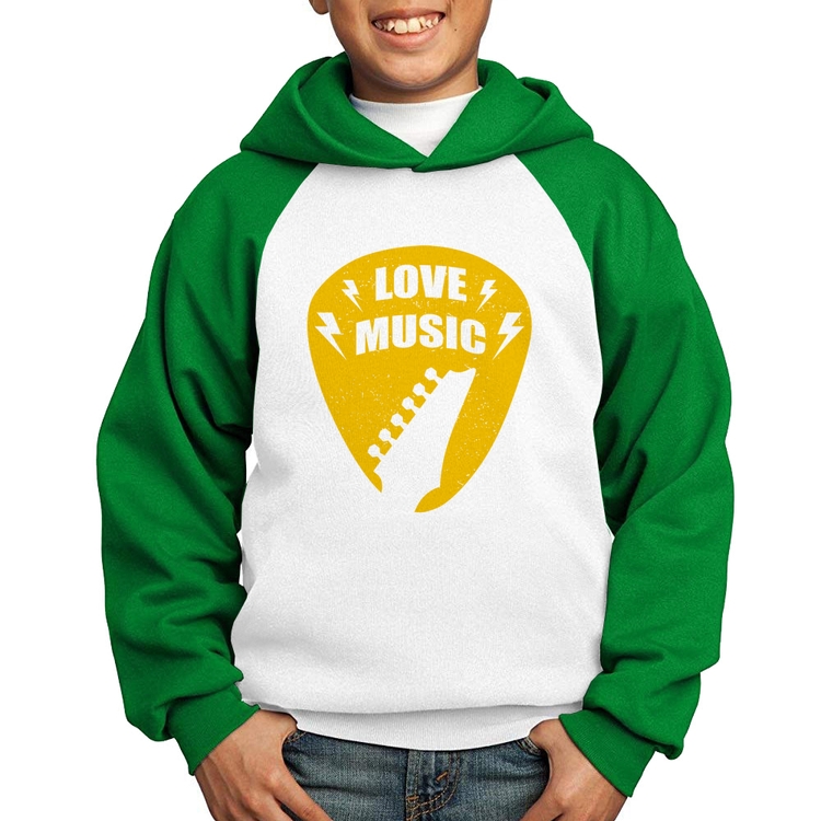 Moletom Infantil Love Music - Branco/Verde