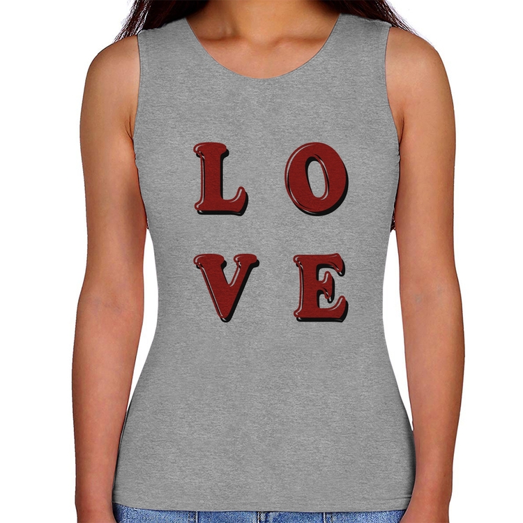 Regata Feminina LOVE - Cinza