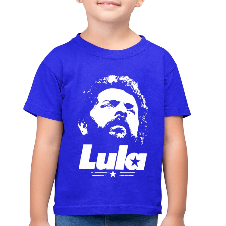 Camiseta Algodão Infantil Lula 13 PT 2026 - Azul Royal