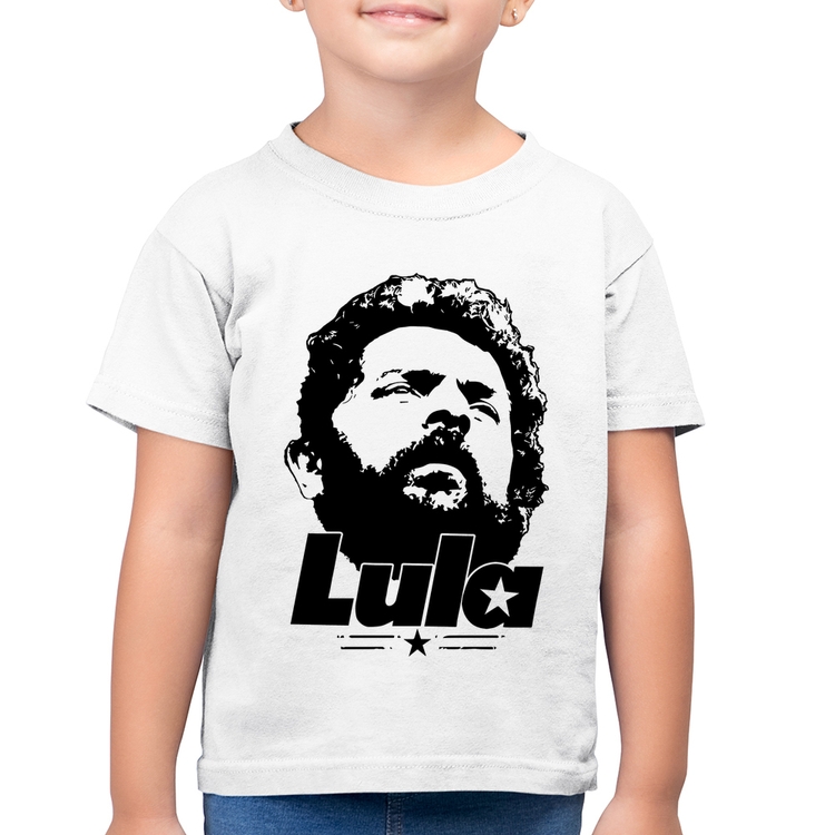Camiseta Algodão Infantil Lula 13 PT 2026 - Branca