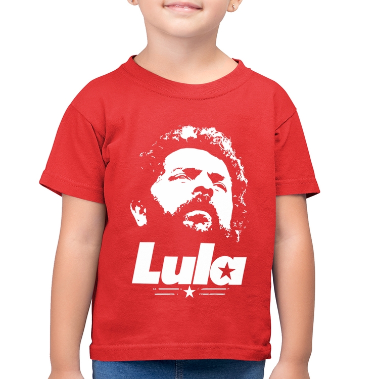Camiseta Algodão Infantil Lula 13 PT 2026 - Vermelha