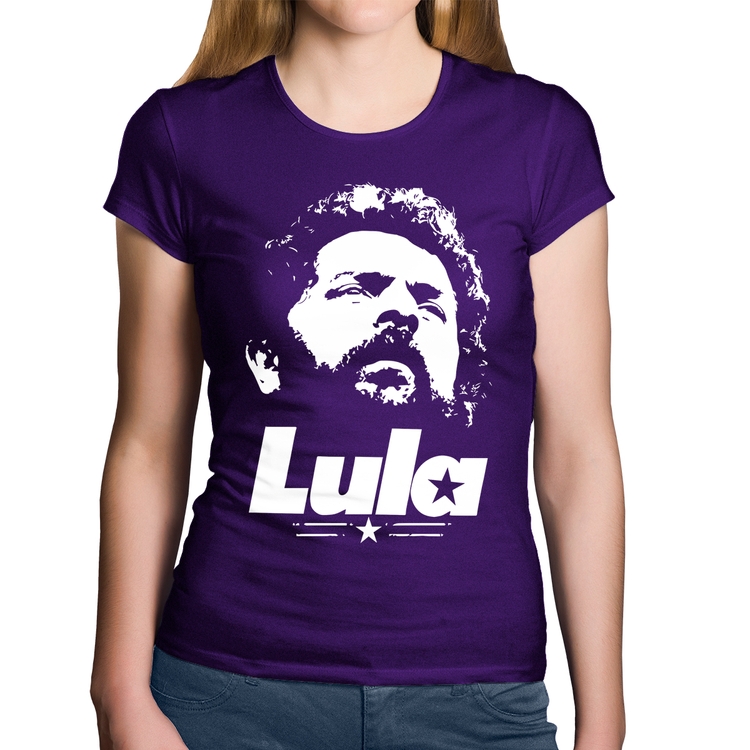 Baby Look Algodão Lula 13 PT 2026 - Roxa