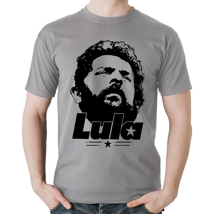 Camiseta Algodão Lula 13 PT 2026 - Cinza