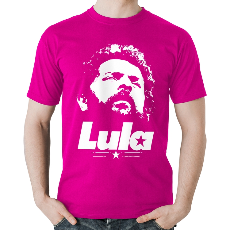 Camiseta Algodão Lula 13 PT 2026 - Rosa