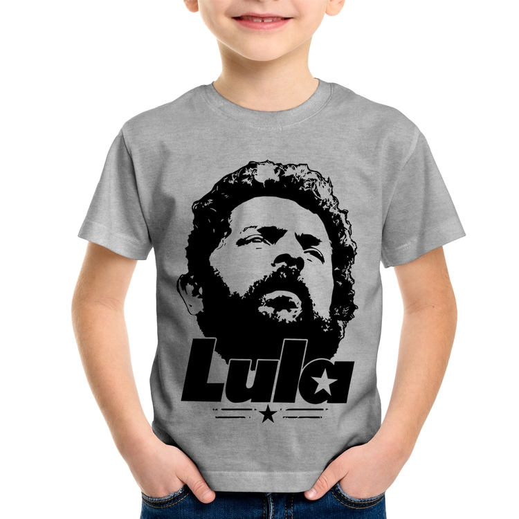 Camiseta Infantil Lula 13 PT 2026 - Cinza