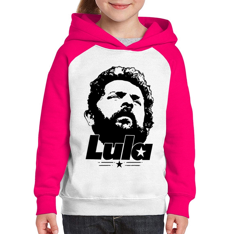 Moletom Infantil Lula 13 PT 2026 - Branco/Rosa