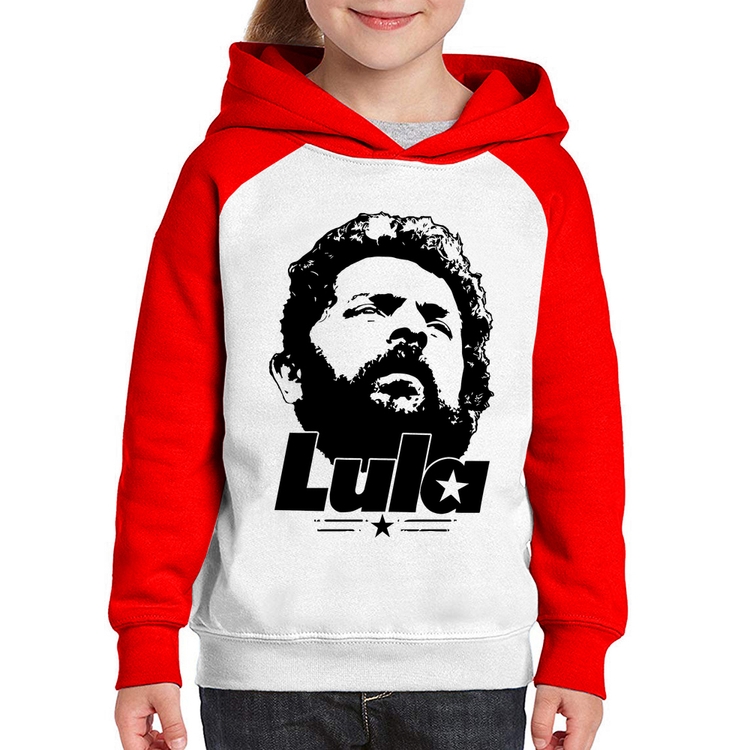 Moletom Infantil Lula 13 PT 2026 - Branco/Vermelho