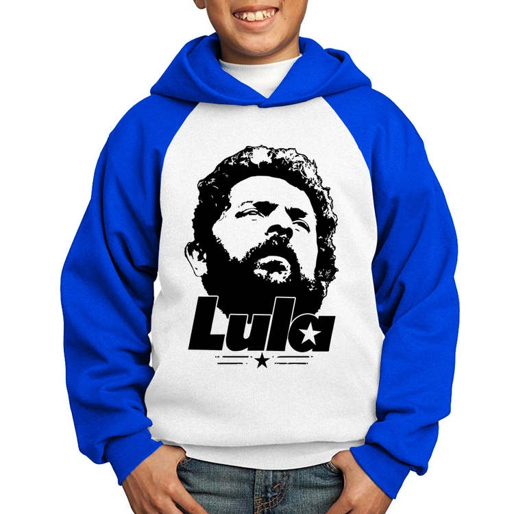 Moletom Infantil Lula 13 PT 2026 - Branco/Azul