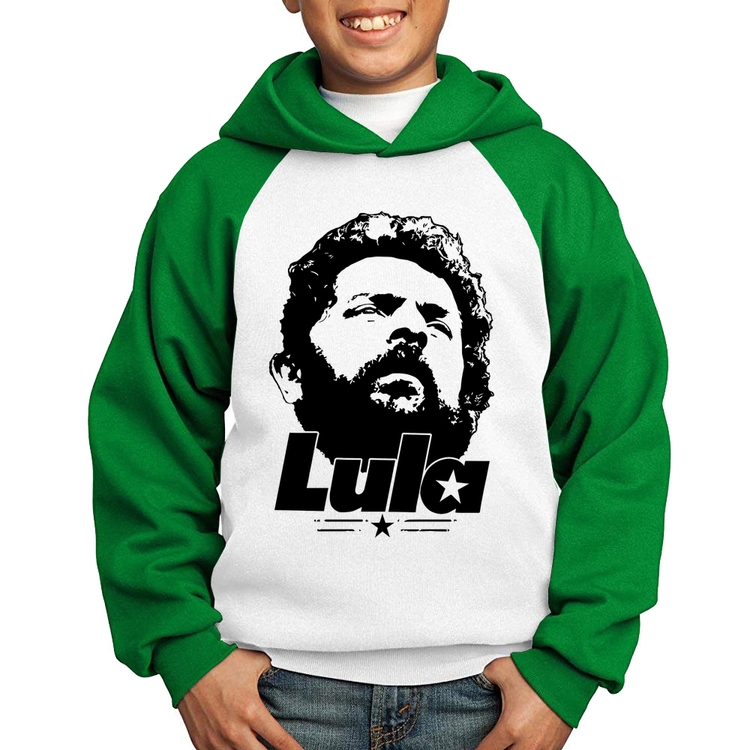 Moletom Infantil Lula 13 PT 2026 - Branco/Verde
