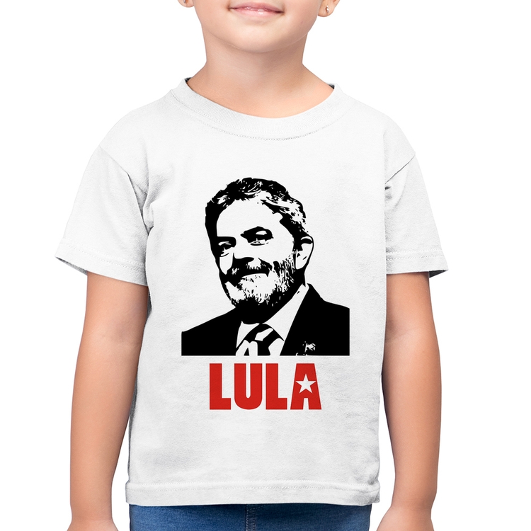 Camiseta Algodão Infantil Lula 2026 PT 13 - Branca