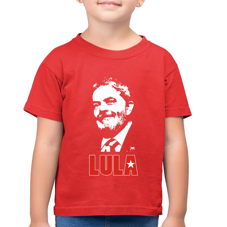 Camiseta Algodão Infantil Lula 2026 PT 13 - Vermelha
