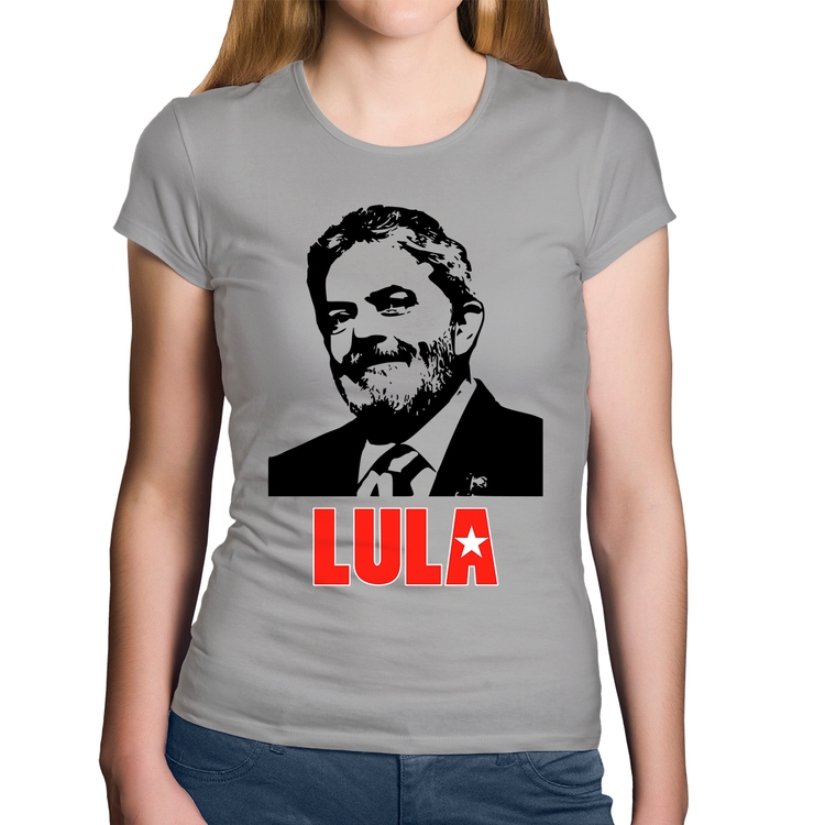 Baby Look Algodão Lula 2026 PT 13 - Cinza