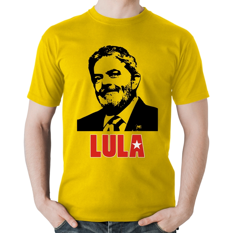 Camiseta Algodão Lula 2026 PT 13 - Amarela