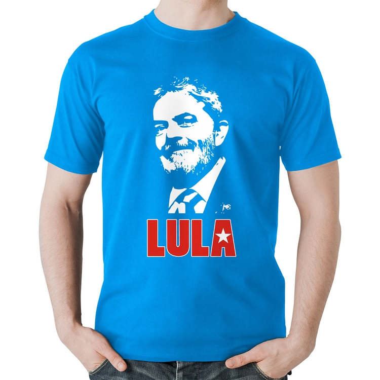 Camiseta Algodão Lula 2026 PT 13 - Azul