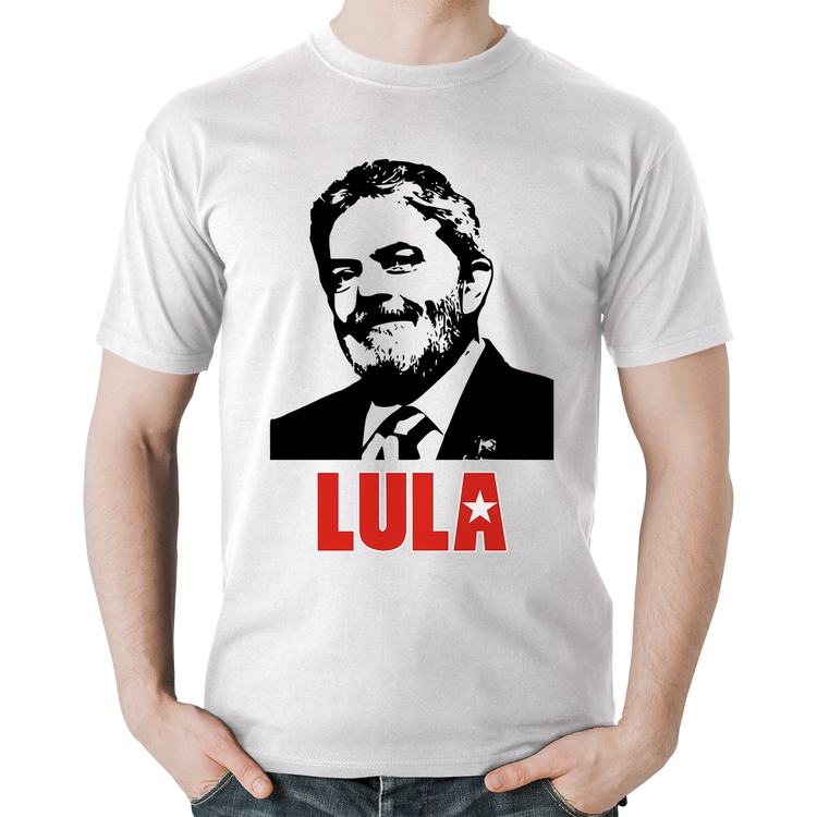 Camiseta Algodão Lula 2026 PT 13 - Branca