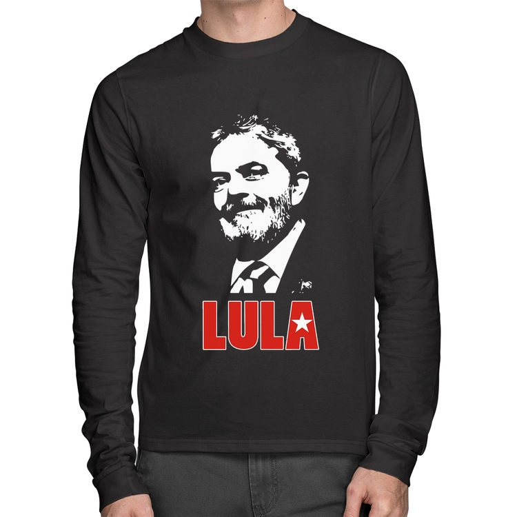 Camiseta Algodão Lula 2026 PT 13 Manga Longa