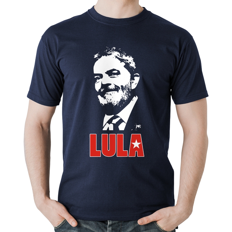 Camiseta Algodão Lula 2026 PT 13 - Marinho