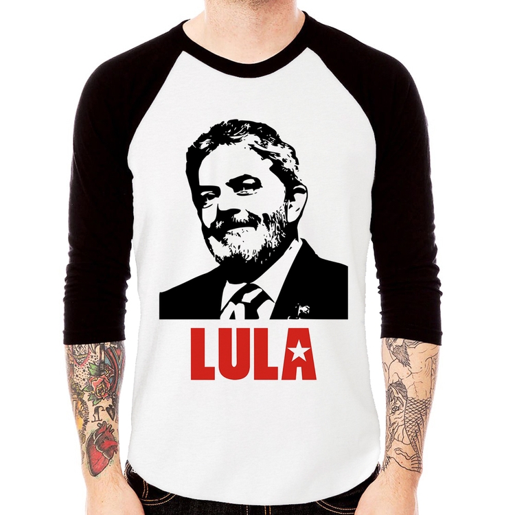 Camiseta Raglan Lula 2026 PT 13 Manga 3/4