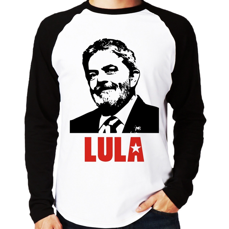 Camiseta Raglan Lula 2026 PT 13 Manga Longa