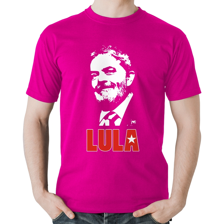 Camiseta Algodão Lula 2026 PT 13 - Rosa