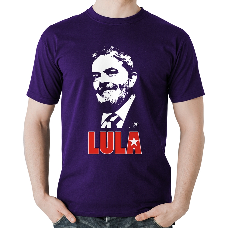 Camiseta Algodão Lula 2026 PT 13 - Roxa