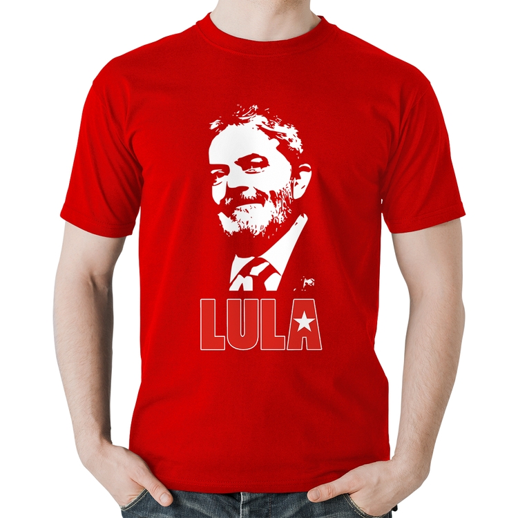 Camiseta Algodão Lula 2026 PT 13 - Vermelha