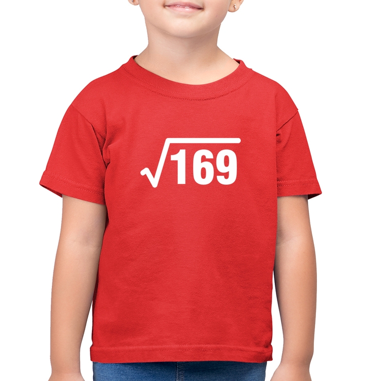 Camiseta Algodão Infantil Raiz Quadrada 169 - Vermelha