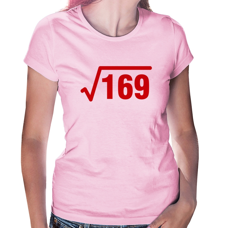 Baby Look Raiz Quadrada 169 - Rosa Bebê