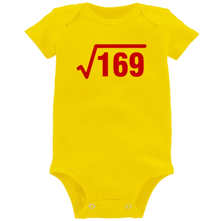 Body Bebê Raiz Quadrada 169 - Amarelo