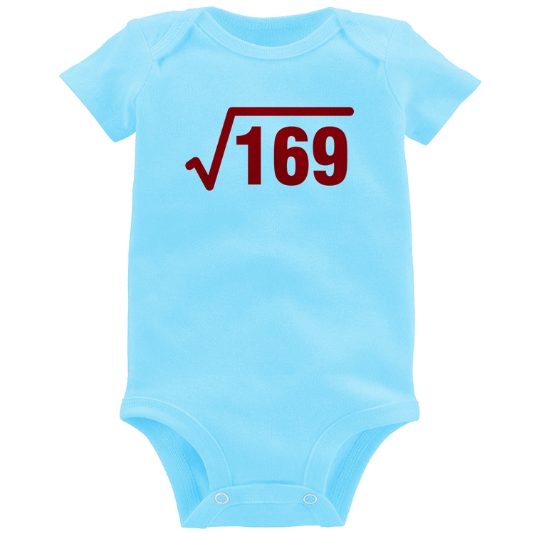 Body Bebê Raiz Quadrada 169 - Azul Bebê