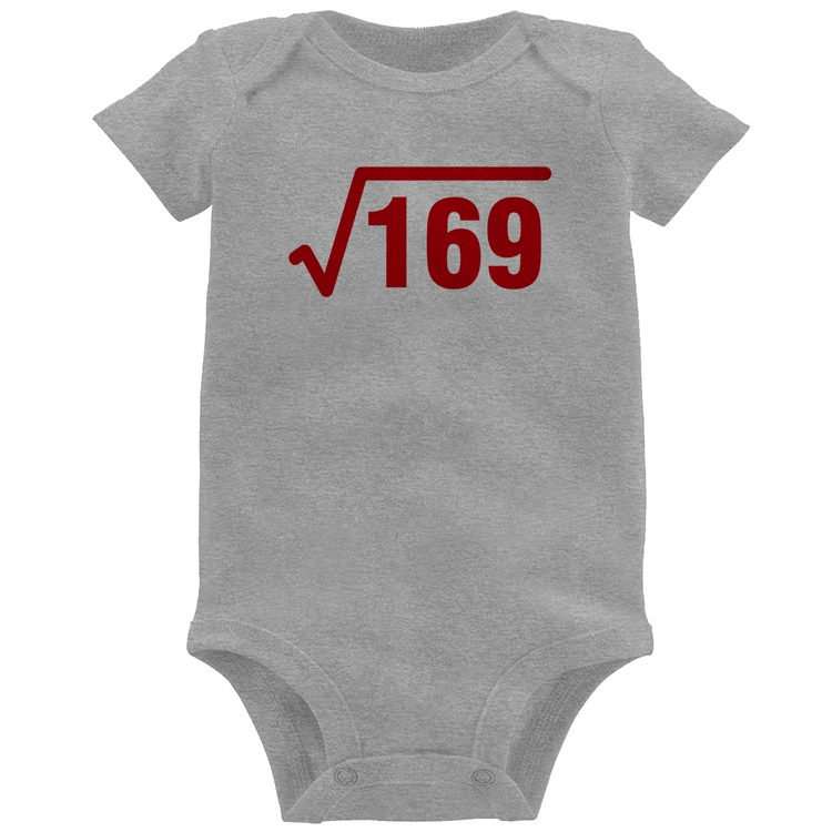 Body Bebê Raiz Quadrada 169 - Cinza