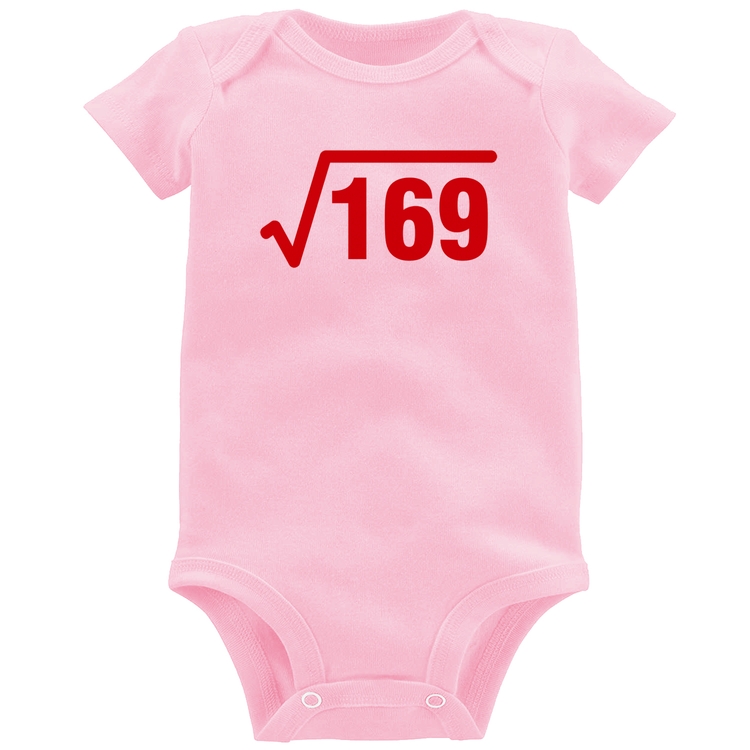 Body Bebê Raiz Quadrada 169 - Rosa Bebê