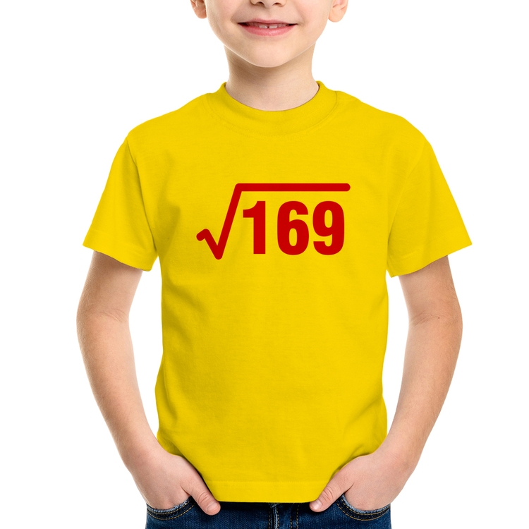 Camiseta Infantil Raiz Quadrada 169 - Amarela