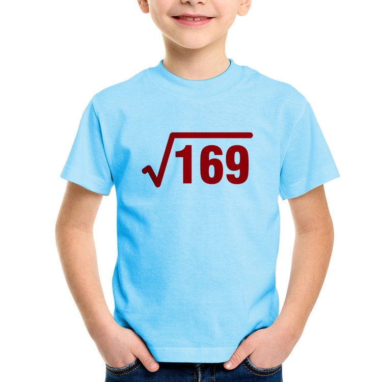 Camiseta Infantil Raiz Quadrada 169 - Azul Bebê