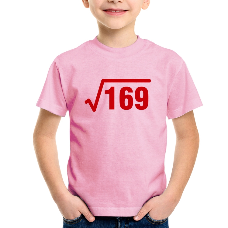 Camiseta Infantil Raiz Quadrada 169 - Rosa Bebê