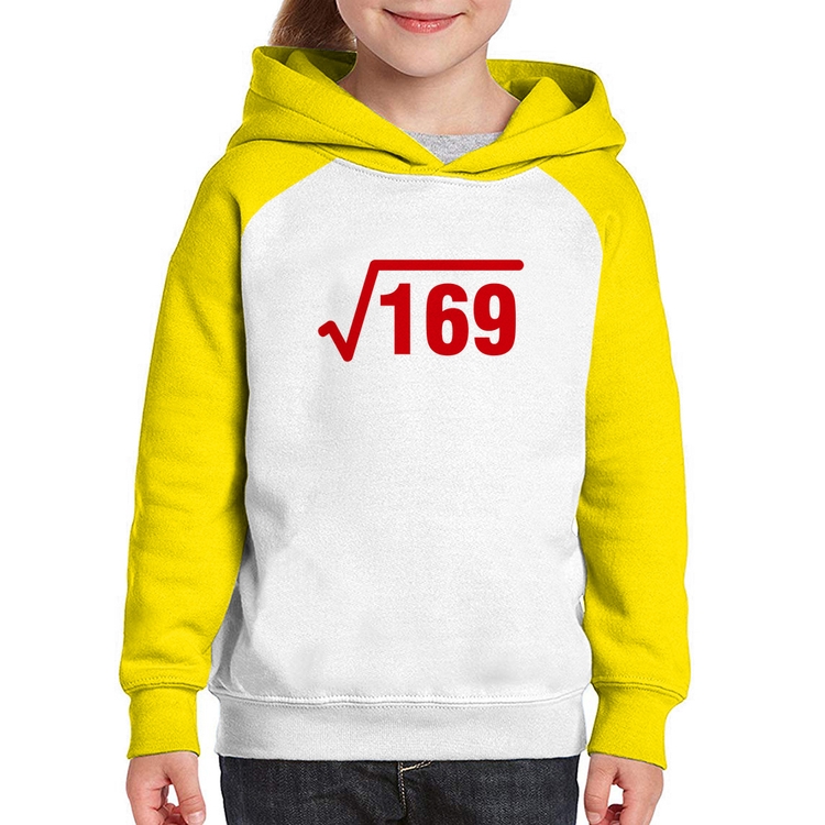 Moletom Infantil Raiz Quadrada 169 - Branco/Amarelo