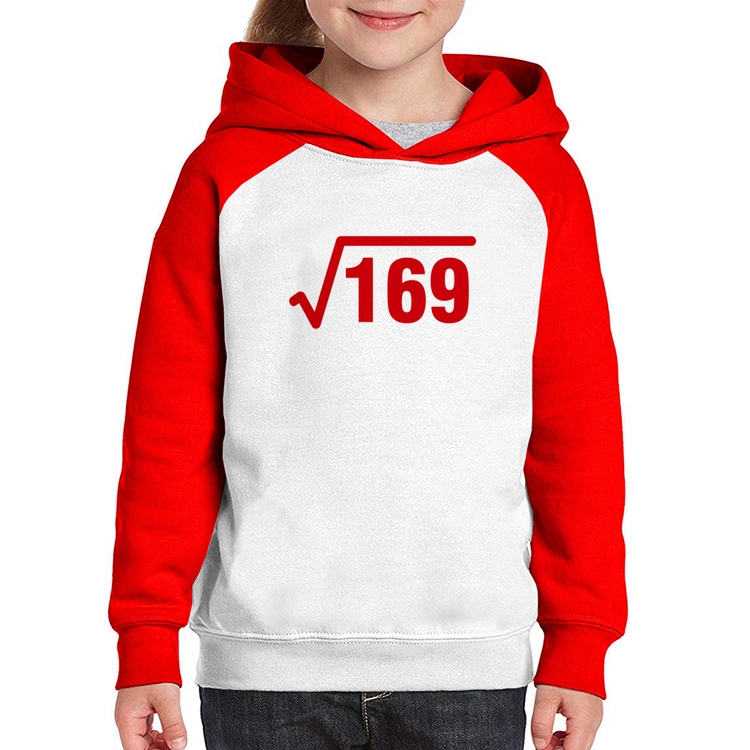 Moletom Infantil Raiz Quadrada 169 - Branco/Vermelho