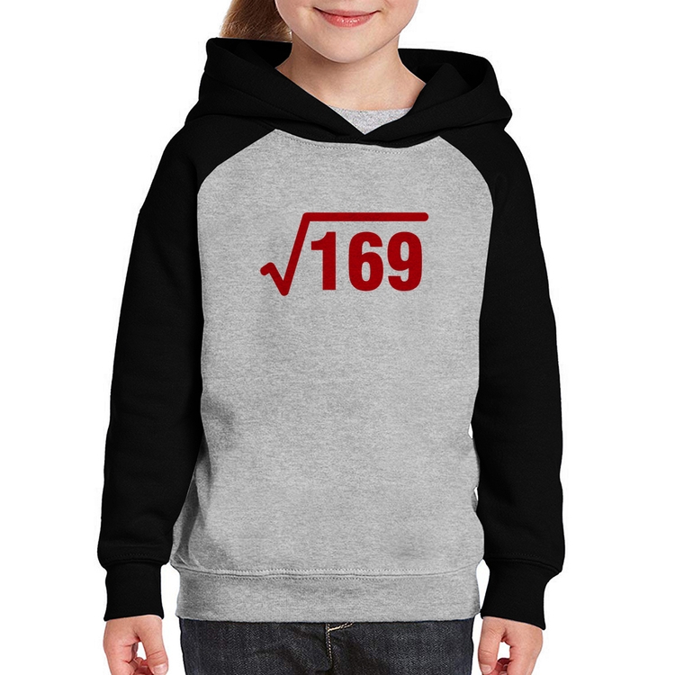 Moletom Infantil Raiz Quadrada 169 - Cinza/Preto