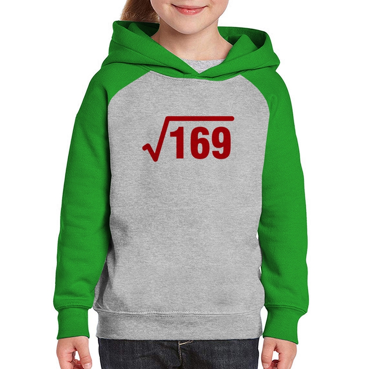 Moletom Infantil Raiz Quadrada 169 - Cinza/Verde