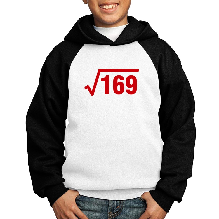 Moletom Infantil Raiz Quadrada 169 - Branco/Preto