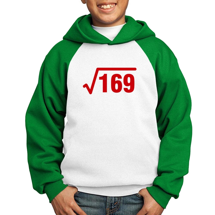 Moletom Infantil Raiz Quadrada 169 - Branco/Verde