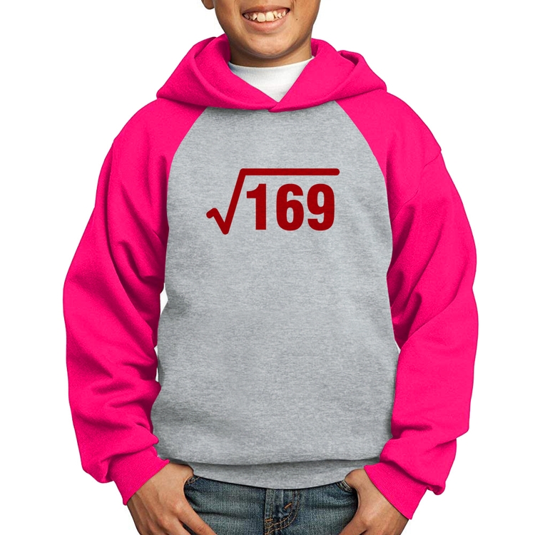 Moletom Infantil Raiz Quadrada 169 - Cinza/Rosa