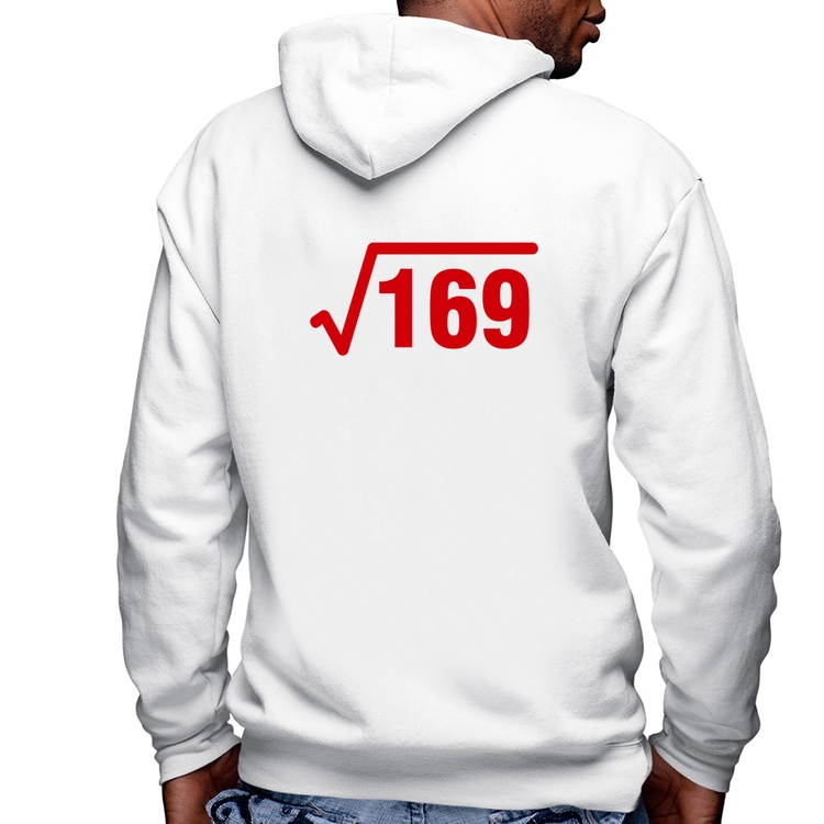 Blusa Moletom Raiz Quadrada 169 Masculina com Capuz e Zíper - Branca