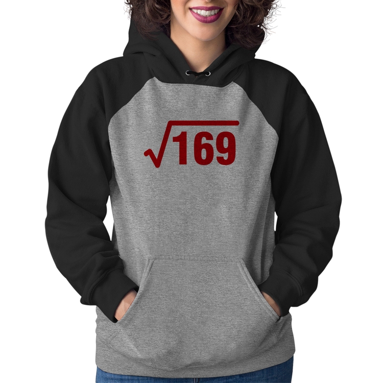 Moletom Feminino Raiz Quadrada 169 - Cinza/Preto