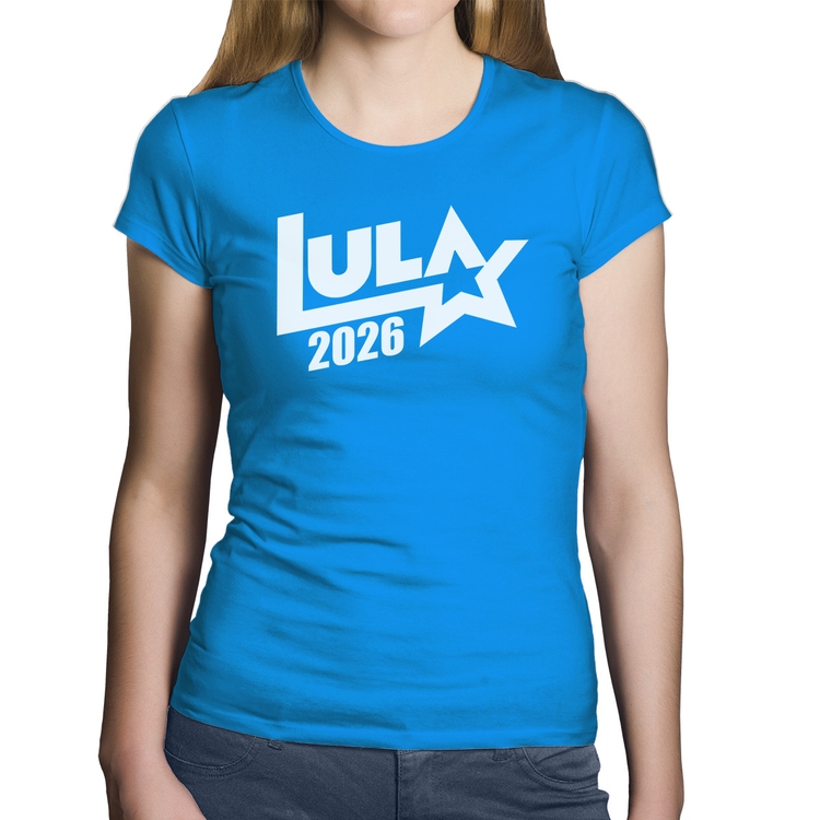 Baby Look Algodão Lula 2026 Estrela PT 13 - Azul