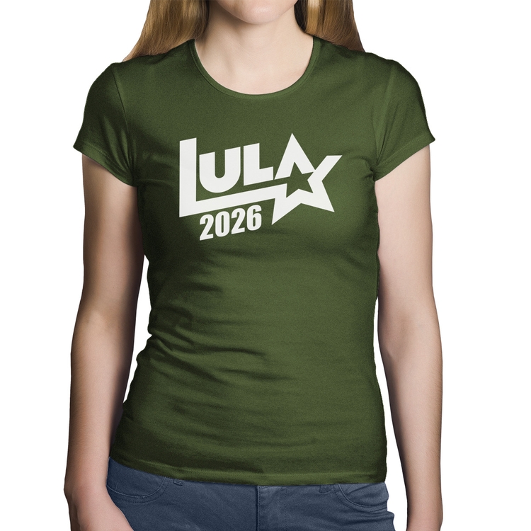 Baby Look Algodão Lula 2026 Estrela PT 13 - Musgo
